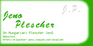 jeno plescher business card